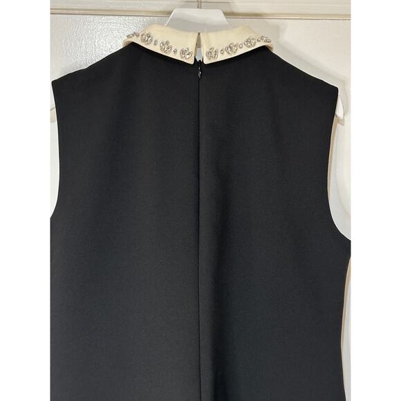 J. Crew Embellished Collared Shift Dress Black Stretch Crepe Black Size 12 NWT - Picture 11 of 15